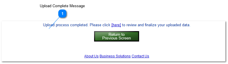 Upload Complete Message