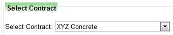 1. Select contract to be Paid Drop down