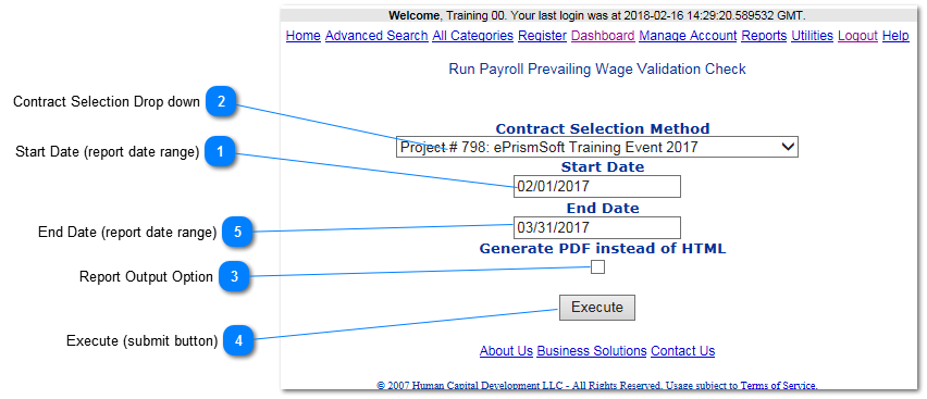 Prevailing Wage Validation Setup Screen