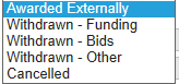 1. Contract Status drop down