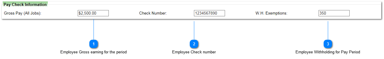 Input Employee Data: Check information